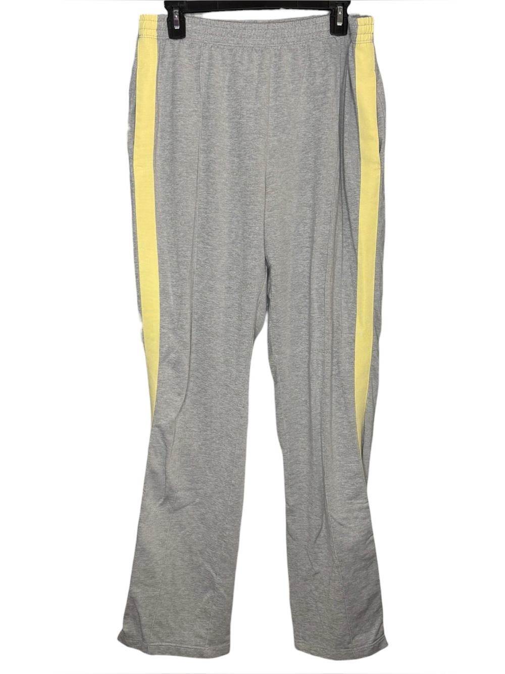J. Crew Gym track pants gray yellow side stripe women’s size large tall